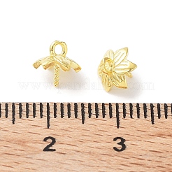 スターリングシルバーペグベイルピンチャーム925個  バロックパール作り用  6  - 花びらの花  18KGP本金メッキ  6.5x7x6mm  穴：1.2mm  ピン：0.7mm&nbsp;STER-P050-08G