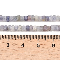 天然のアイオライトビーズ連売り  多面カット  六角  4x4x2~2.5mm  穴：0.9mm  約156個/連  15.24''（38.7センチメートル）&nbsp;G-G345-C06-2x4mm