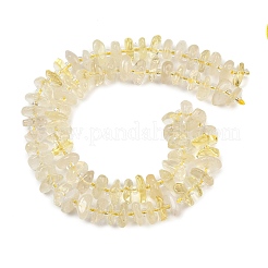 加熱された天然レモンクォーツビーズ連売り  ナゲット  7.5~13x6~13x2~5mm  穴：0.9mm  約68~86個/連  15.35~15.75''（39~40センチメートル）&nbsp;GG-CBA3A44-B04-01