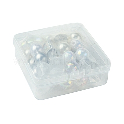 40個9スタイルアクリルビーズ  ラウンド  ミックスカラー  15~16mm  穴：2~2.8mm&nbsp;MACR-FS0001-66