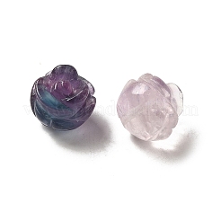 天然蛍石彫刻花散らしビーズ  ローズ  8.5~10x10x10.5mm  穴：1mm&nbsp;G-O156-B-21