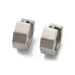 304ステンレススチール研磨効果フープピアス  ステンレス鋼色  13x6mm&nbsp;EJEW-M001-28P