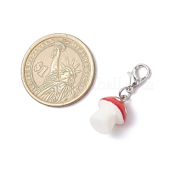 プラスチック製のキノコペンダント装飾  バッグ装飾用の合金留め具チャーム  ミックスカラー  31mm&nbsp;HJEW-JM03197
