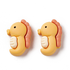 オペーク樹脂カボション  タツノオトシゴ  ダークオレンジ  24.5x18x8mm&nbsp;RESI-G036-F03