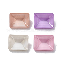 K9ガラスラインストーンカボション  ポイントバック＆バックメッキ  多面カット  長方形  ミックスカラー  8x6x4mm&nbsp;RGLA-M020-G03-DE