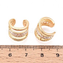 真鍮マイクロペーブクリアキュービックジルコニアカフイヤリング  C字型  18KGP本金メッキ  12x13x11.5mm&nbsp;EJEW-T047-66G