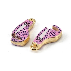 プリント合金ペンダント  猫の形のチャーム  長持ちメッキ  ラックめっき  ゴールドカラー  フラミンゴ  21x10x4mm  穴：1.8mm&nbsp;FIND-H024-19G-01