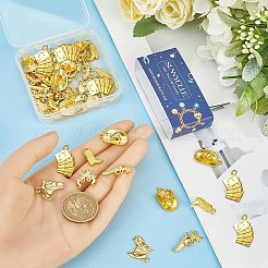 チベットスタイルの合金ペンダントセット60個、6つのスタイル  ミックスカラー  16~25x11~18.5x2~6mm  穴：1.6~2.5mm  10個/スタイル&nbsp;FIND-SC0010-51