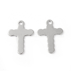 変色しにくい304ステンレススチールペンダント  クロス  ステンレス鋼色  18x13x0.8mm  穴：1.5mm&nbsp;LS-STAS-F192-071P