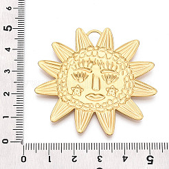 304ステンレスペンダント  太陽のチャーム  イオンプレーティング（ip）  18KGP本金メッキ  48x50x2mm  穴：6x5mm&nbsp;STAS-N107-11G