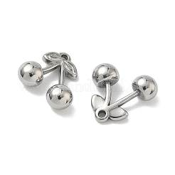 304ステンレスペンダント  フルーツチャーム  チェリー  15x15x5.5mm  穴：1.4mm&nbsp;STAS-Z176-01P-06