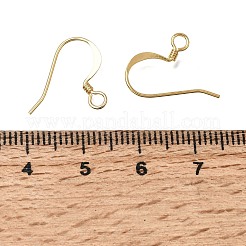 真鍮製の平型イヤリング金具  鉛フリー＆カドミウムフリー＆ニッケルフリー  18KGP本金メッキ  15mm  ピン：0.6mm&nbsp;KK-CBA1A60-03G