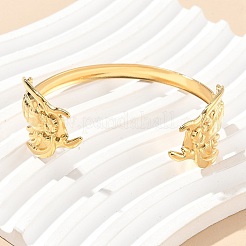 女性用304ステンレススチールカフバングル  サソリ  イオンプレーティング（ip）  14KGP本金メッキ  内径：1-7/8x2-3/8インチ（4.85x5.9cm）&nbsp;AJEW-P127-22G