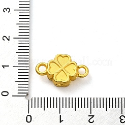 合金エナメルマグネットクラスプ  クローバー  ゴールドカラー  ファイヤーブリック  10x17x5mm  穴：2mm&nbsp;PALLOY-Q461-08G