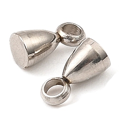 変色しない201ステンレススチール製テールチェーンドロップチャーム  ステンレス鋼色  6x3mm  穴：1.4mm&nbsp;STAS-D061-04D-P