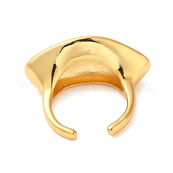 304ステンレススチールオープンカフリング  女性のためのジュエリー  18KGP本金メッキ  馬の目  内径：17mm&nbsp;RJEW-K261-01F-G
