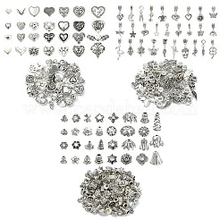 チベット風合金ビーズキャップ  花  アンティークシルバー  6~18x6~18x2~7.5mm  穴：1~2mm&nbsp;TIBE-YW0001-71