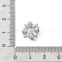 真鍮マイクロペーブクリアキュービックジルコニアヨーロッパビーズ  花  大穴ビーズ  長持ちメッキ  カドミウムフリー＆鉛フリー  ラックめっき  プラチナ  12x7.5mm  穴：4.7mm&nbsp;KK-V008-15P