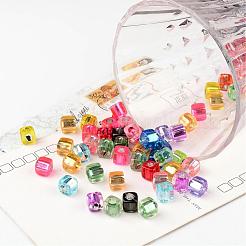 混合キューブアクリルビーズ  約8 mm幅  長さ7.5mm  穴：4mm&nbsp;X-PB78P9520