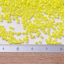 MIYUKIデリカビーズ小  シリンダー  日本製シードビーズ  15/0  （dbs0160)不透明黄色ab  1.1x1.3mm  穴：0.7mm  約3500個/10g&nbsp;X-SEED-J020-DBS0160