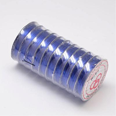 フラット弾性クリスタルストリング  弾性ビーズ糸  ストレッチブレスレット作り用  ブルー  0.8mm  約10.93ヤード（10m）/ロール&nbsp;EW-O001-02B-1