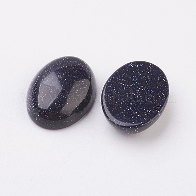 合成ブルーゴールドストーンフラットバックカボション  オーバル  25x18x7~7.5mm&nbsp;G-G741-18x25mm-09-1