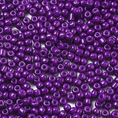 焼付塗装ガラスシードビーズ  暗紫色  8/0  3mm  穴：1mm  約10000個/袋&nbsp;SEED-S002-K11-1