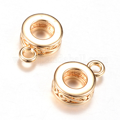 真鍮チューブベイル  ループベイル  カドミウムフリー＆ニッケルフリー＆鉛フリー  ライトゴールド  11x7.5x3mm  穴：1.5mm  内径：4mm&nbsp;KK-R037-56KC-1