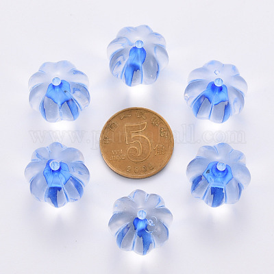透明なアクリルビーズ  カボチャ  藤紫色  17.5x16mm  穴：1.8mm  約183個/500g&nbsp;TACR-S154-19A-86-1