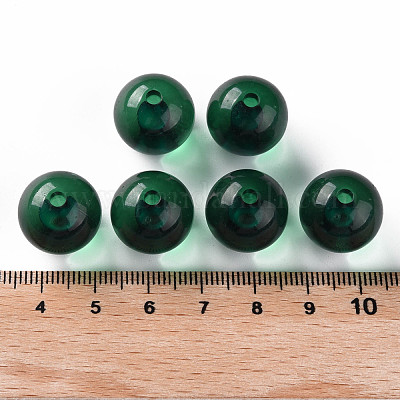 透明なアクリルビーズ  ラウンド  グリーン  16x15mm  穴：2.8mm  約220個/500g&nbsp;MACR-S370-A16mm-735-1
