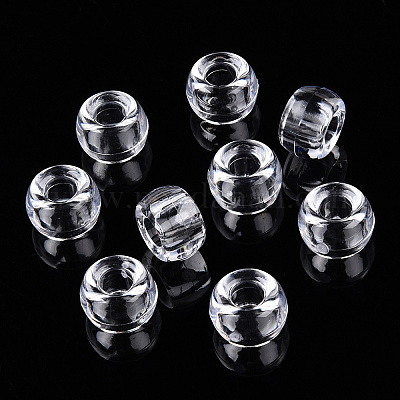 透明プラスチックビーズ  バレル  透明  9x6mm  穴：3.8mm&nbsp;X-KY-T025-01-E09-1