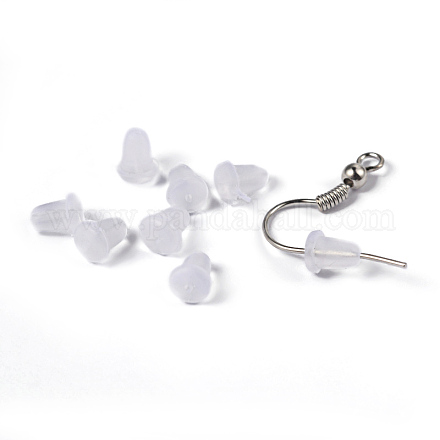 プラスチック製ピアスキャッチ  ピアスバックキャッチ  透明  6x5x4mm  穴：0.5mm  約9000個/袋&nbsp;FIND-E003-04-1