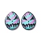 Printed  Acrylic Pendants, Easter Theme, Egg Pattern, 35x27.5x2.5mm, Hole: 1.8mm