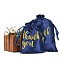 Silk Packing Pouches, Drawstring Bags, Rectangle, Midnight Blue, 15x10cm