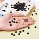 ココナッツビーズ  染め  ドーナツ  ブラック  9x2~5mm  穴：2mm  約100個/袋&nbsp;COCB-TA0001-02B-9mm-5