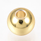 真鍮ビーズ  カドミウムフリー＆鉛フリー  ラウンド  ゴールドカラー  8mm  穴：1.6~1.8mm&nbsp;KK-Q738-8mm-03G-3