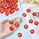 100 個のプラスチックカボション  フラットラウンド  レッド  24.5~25x4mm&nbsp;KY-HY0001-18B-3