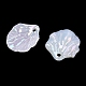 電気メッキABSプラスチックペンダント  シェルシェイプチャーム  ホワイト  17.5x15~15.5x4.5mm  穴：1.6mm&nbsp;KY-Z002-06A-2