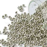 トーホー 8/0ラウンドビーズ  日本製シードビーズ  （メタリックシルバー714)個  3mm  穴：1mm  約222個/10g&nbsp;X-SEED-TR08-0714