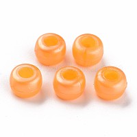 プラスチックパールビーズ  バレル  オレンジ  9x6mm  穴：3.5mm  約1900個/500g&nbsp;KY-R019-01D