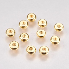 304ステンレススチールスペーサービーズ  ロンデル  18KGP本金メッキ  5x2mm  穴：1.5mm