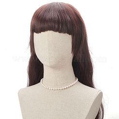 女性用 304 ステンレススチール留め金付き天然真珠ビーズネックレス  貝殻色  14.96インチ（38cm）&nbsp;NJEW-JN04143