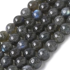 天然石ラブラドライトビーズ連売り  ラウンド  8~8.5mm  穴：1mm  約44個/連  14.57''（37センチメートル）&nbsp;G-U017-8MM-01