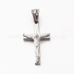 イースターテーマ メンズ 201 ステンレススチール 十字架 クロスペンダント  ミックスカラー  26x15x5mm  穴：5x6mm&nbsp;STAS-F010-21
