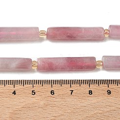 天然マダガスカル ローズクォーツビーズ連売り  多面カット  コラム  シードビーズで  12~30x6~7mm  穴：1.2mm  約11~24個/連  15.55''~15.75''（39.5~40センチメートル）&nbsp;G-D353-A19