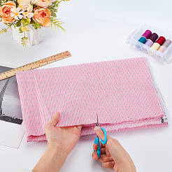 ポリエステルストライプ生地1枚  服装アクセサリー  ショッキングピンク  1828x1510x0.8mm  2ヤード/個&nbsp;DIY-GA0008-30A