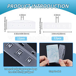 24個 2スタイル プラスチックID名刺ホルダー  キーカードタグホルダー  長方形  透明  90~100x22.5~32x4.5mm  穴：3x13.5mm  12個/スタイル&nbsp;AJEW-FH0005-14