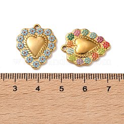 304ステンレスペンダント  ハートチャーム  エナメル  ゴールドカラー  22x18x2.5mm  穴：1.6mm&nbsp;STAS-D392-02G