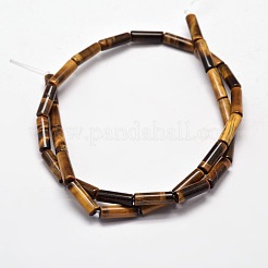 天然石タイガーアイビーズ連売り  コラム  13~14x4~5mm  穴：1mm  約29個/連  15.7インチ&nbsp;G-F247-12