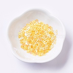 オーナメントアクセサリープラスチック製スパンコール/スパンコールビーズ  ハート  きいろ  3x4x0.1mm  約225000個/ポンド&nbsp;PVC-G001-02C